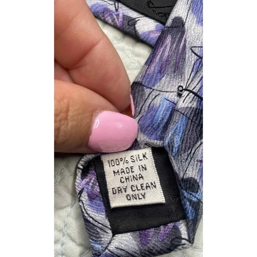 Vintage Jerry Garcia Men's Tie Abstract Purple Blue Geometric LONG Necktie‎ 61
